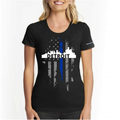 Women's T-Shirt, Detroit Large, Thin Blue Line
