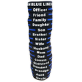 Thin Blue Line Dispatch - Thin Blue Line Silicone Bracelet, 8 Inch
