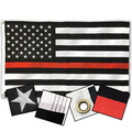 Thin Blue Line Durasleek Thin Red Line American Flag, Sewn & Embroidered