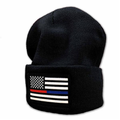 Thin Blue Line Beanie - Dual Line American Flag