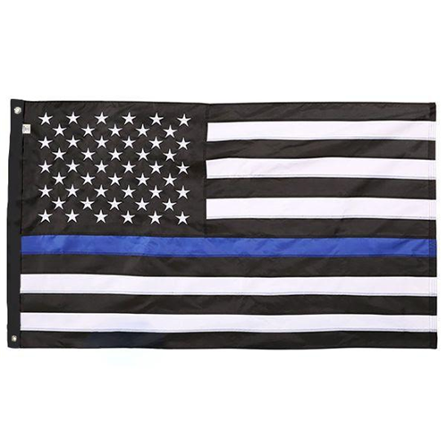 Thin Blue Line Pointview Flags - Thin Blue Line American Flag - Sewn/Embroidered - 3 x 5 Feet