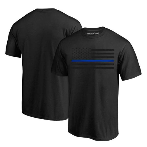 Thin Blue Line Shirt - Flag, Black, Thin Blue Line