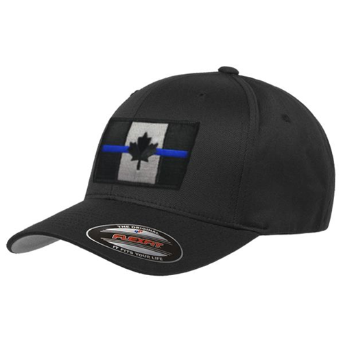 Thin Blue Line FlexFit Hat - Canadian Thin Blue Line Flag