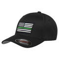 Thin Blue Line FlexFit Hat - Thin Green Line Flag