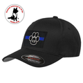 Thin Blue Line Flexfit Hat, K9, Black, Velcro Removable Patch