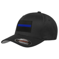 Thin Blue Line FlexFit Hat - Black Background Thin Blue Line Flag