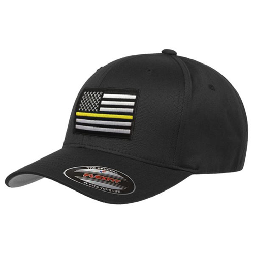 Thin Blue Line FlexFit Hat - Thin Gold Line Flag