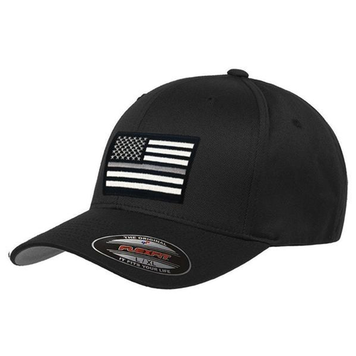 Thin Blue Line FlexFit Hat - Thin Silver Line Flag