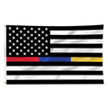 Thin Blue Line Gold/Blue/Red Line American Flag, 3 x 5 Ft
