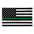 Thin Blue Line Thin Green Line American Flag, 3 x 5 Ft