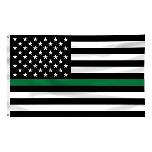 Thin Blue Line Thin Green Line American Flag, 3 x 5 Ft