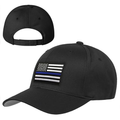 Thin Blue Line Velcro Hat - Thin Blue Line American Flag, Black