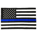 Thin Blue Line House Flag/Pole Hem - Thin Blue Line American Flag, 3 x 5 Ft