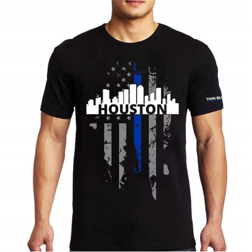 Thin Blue Line T-Shirt - Houston Large, Thin Blue Line