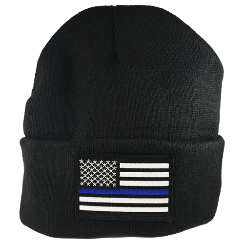 Thin Blue Line Thin Blue Line Flag Embroidered Beanie