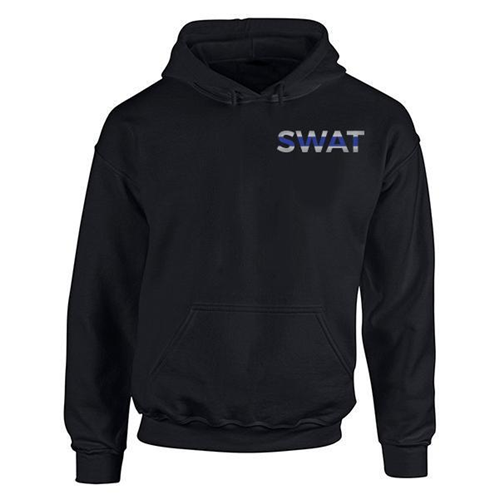 Thin Blue Line Men's Hoodie - SWAT Thin Blue Line