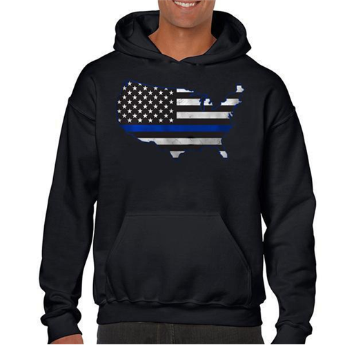 Thin Blue Line Men's Hoodie - USA Thin Blue Line