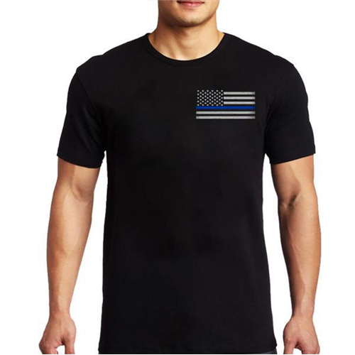 Thin Blue Line Men's - T-Shirt - Thin Blue Line Flag
