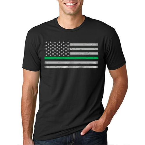 Thin Blue Line Men's - Short Sleeve Classic Thin Green Line
