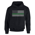 Thin Blue Line Men's Hoodie - Classic Thin Green Line