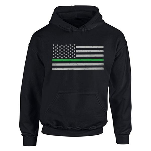 Thin Blue Line Men's Hoodie - Classic Thin Green Line
