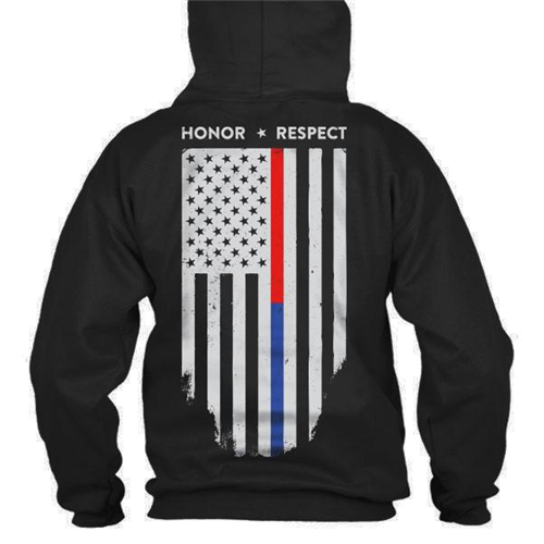 Thin Blue Line Men's Hoodie - Honor Respect Dual Line
