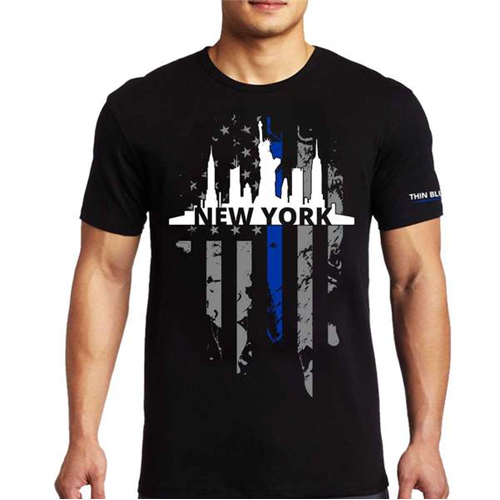 Thin Blue Line T-Shirt - NY Large, Thin Blue Line