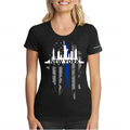 Thin Blue Line Women's T-Shirt, NY Large, Thin Blue Line