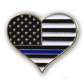 Thin Blue Line Heart Pin - Thin Blue Line, Individual