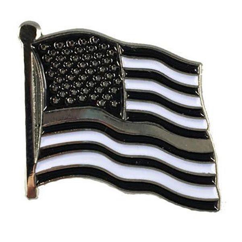 Thin Blue Line American Flag Pin