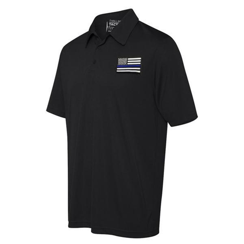 Thin Blue Line Polyester Sport Polo - Thin Blue Line Flag