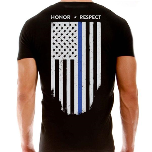 Thin Blue Line Polyester T-Shirt - Honor/Respect Thin Blue Line