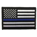 Retired - Thin Blue Line, 2 x 3 Inches, Velcro