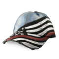 Thin Blue Line Women's Hand Painted Hat - Thin Red Line Flag