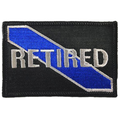 Thin Blue Line Retired Patch - Thin Blue Line, 2 x 3 Inches, Sew On