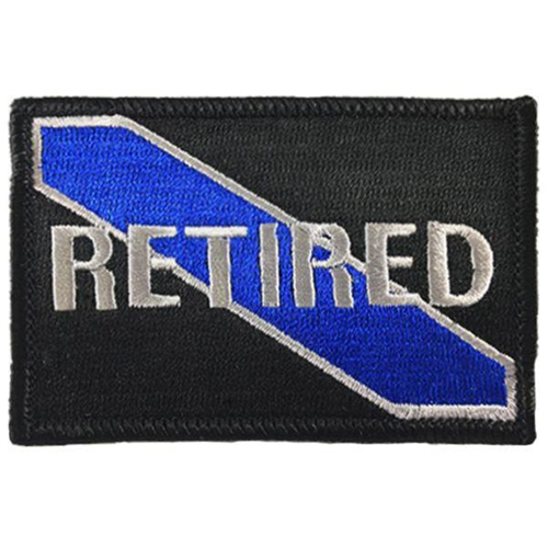 Thin Blue Line Retired Patch - Thin Blue Line, 2 x 3 Inches, Sew On