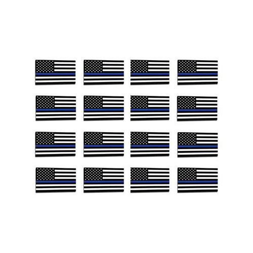Thin Blue Line Thin Blue Line American Flag Sticker, 1 x 1.5 Inches, Pack of 50