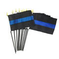 Thin Blue Line Stick Flag, Thin Blue Line, 4 X 6 Inches, Pack of 10