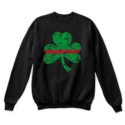 Thin Blue Line Thin Red Line Crewneck, Shamrock