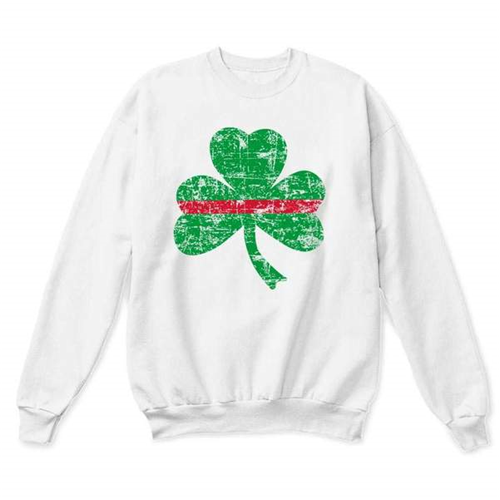 Thin Blue Line Thin Red Line Crewneck, Shamrock