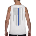 Thin Blue Line Tank - Thin Blue Line American Flag - HONOR & RESPECT