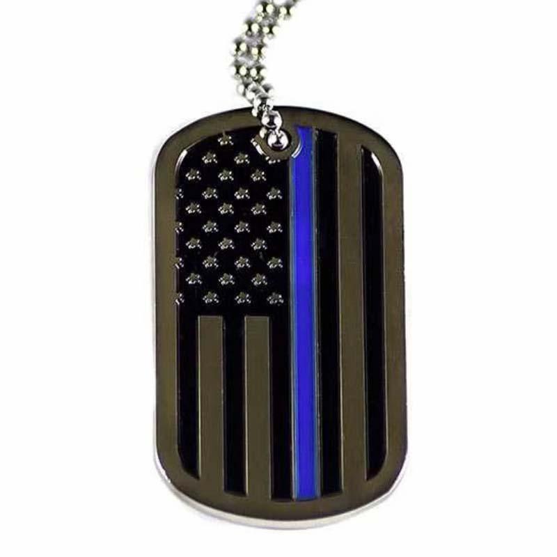 Thin Blue Line Thin Blue Line Flag Dog Tag