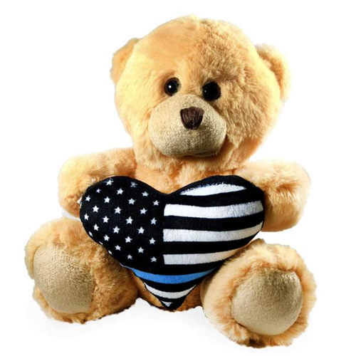 Thin Blue Line Teddy Bear - Thin Blue Line Heart