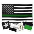 Thin Blue Line DuraSleek Nylon Thin Green Line American Flag, 3 x 5 Ft