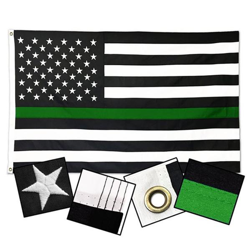 Thin Red Line Flag, Sewn, 3 x 5 Ft