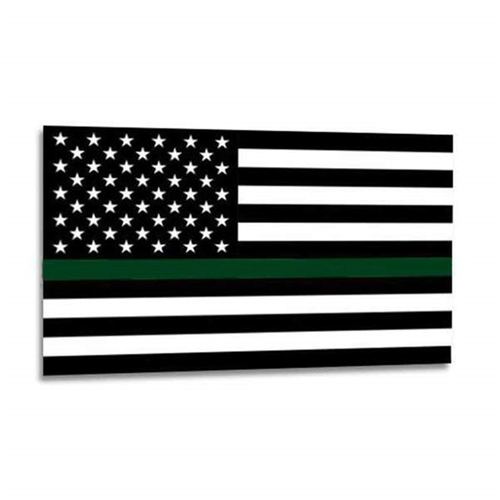 Thin Blue Line Thin Green Line Stickers, 2.5 x 4.5 inches