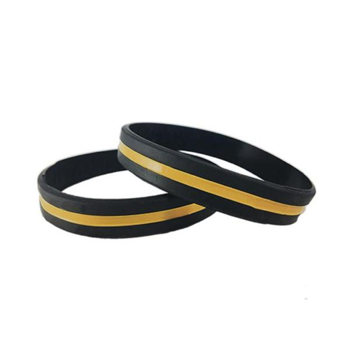 Thin Blue Line Thin Gold Line Bracelet, 8 Inch