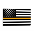 Thin Blue Line Gold Line American Flag Sticker, 4 x 6 Inches