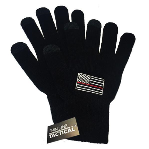 Thin Blue Line Thin Red Line Touchscreen Knit Gloves