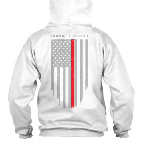 Thin Blue Line Hoodie - Thin Red Line American Flag Honor & Respect